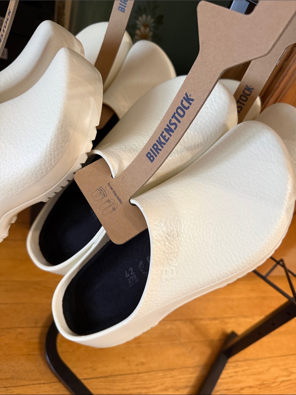 Birkenstock Super Birki Cream Slip-On Clogs